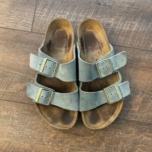 Birkenstock Arizona Suede Light Blue Sz 37